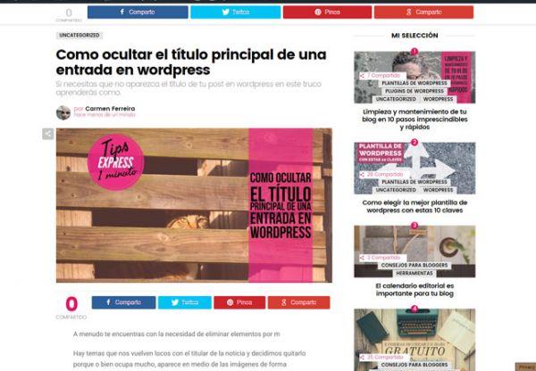 quitar cabeceras de blog