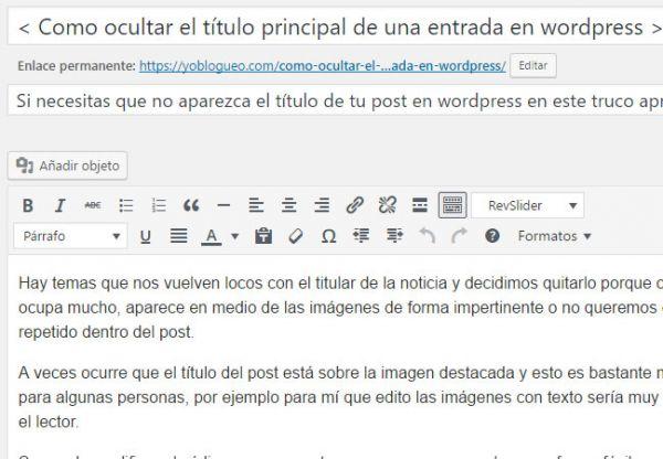ocultar titulares en wordpress