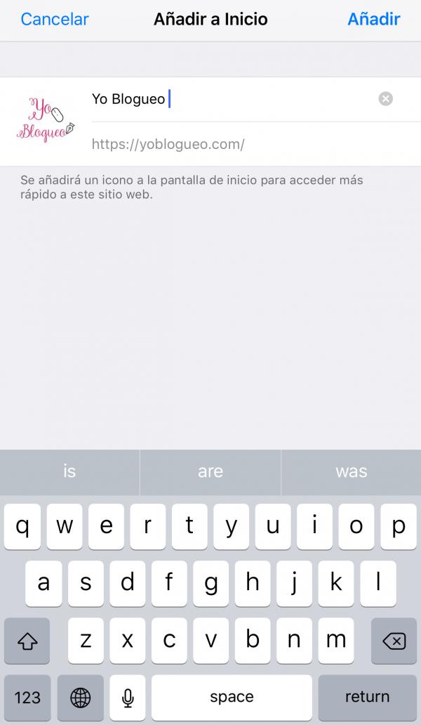 acceso directo a tu blog
