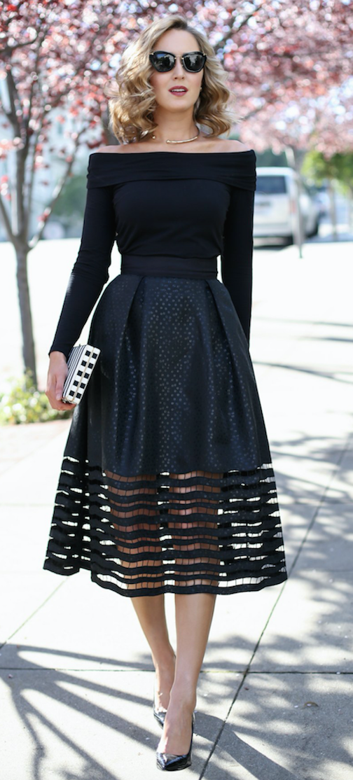 vestido negro de noche