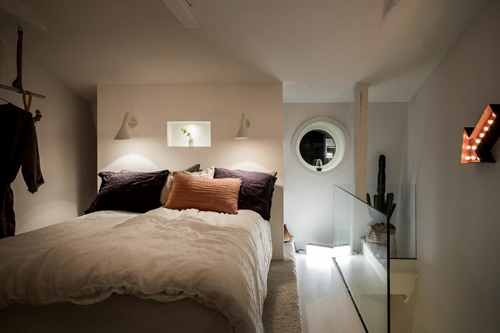 Estilo nórdico en el dormitorio iluminación