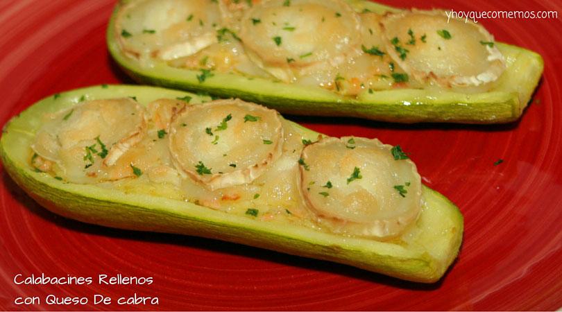 calabacines rellenos de queso de cabra
