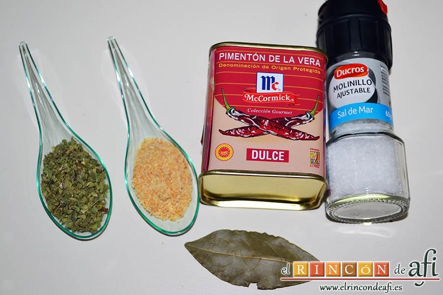 Secreto ibérico marinado con champiñones salteados con mostaza de Dijon y nata (crema de leche), preparar los ingredientes para el marinado