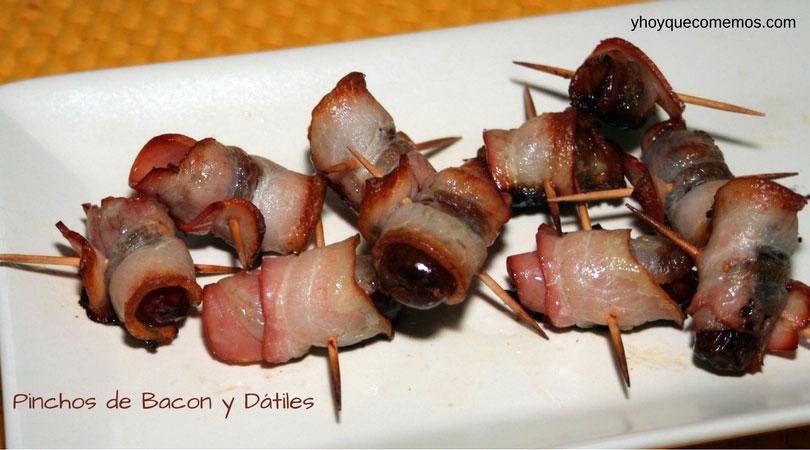 pinchos de bacon y datiles