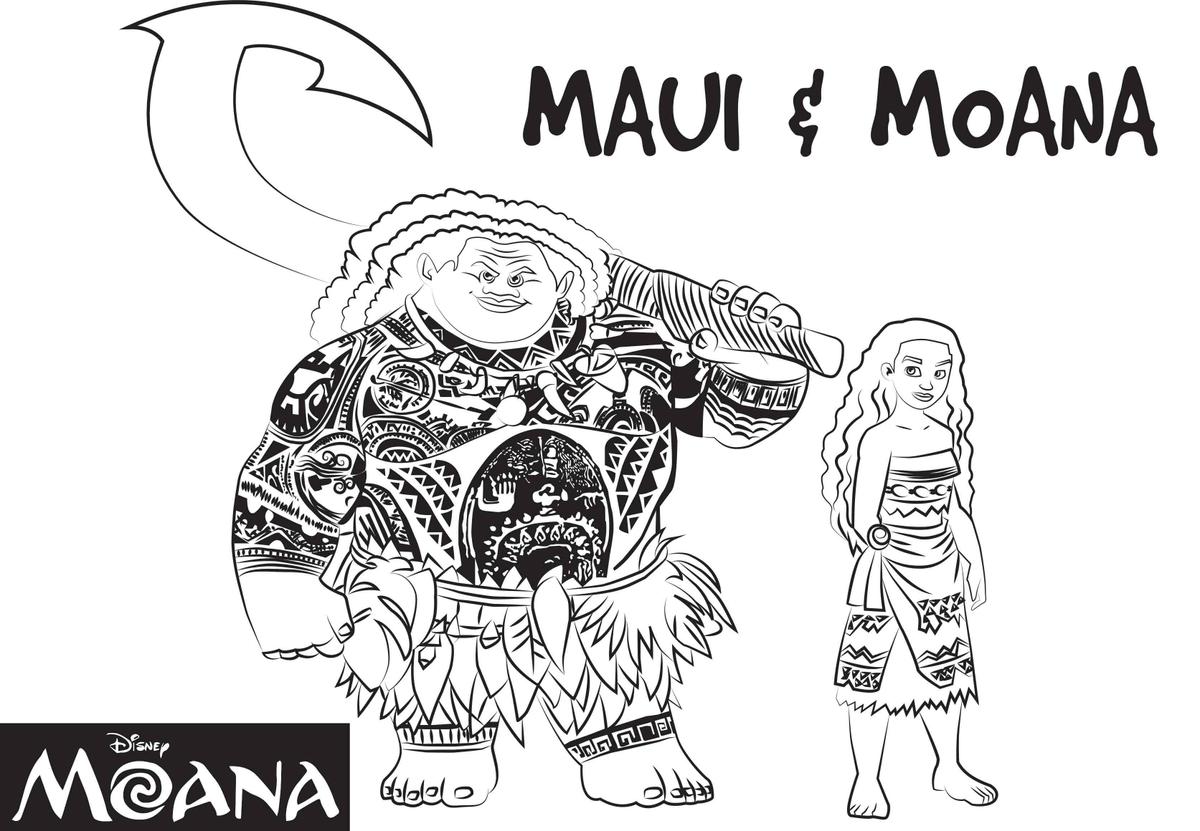 Moana Y Maui Para Pintar Dibujos Vaiana