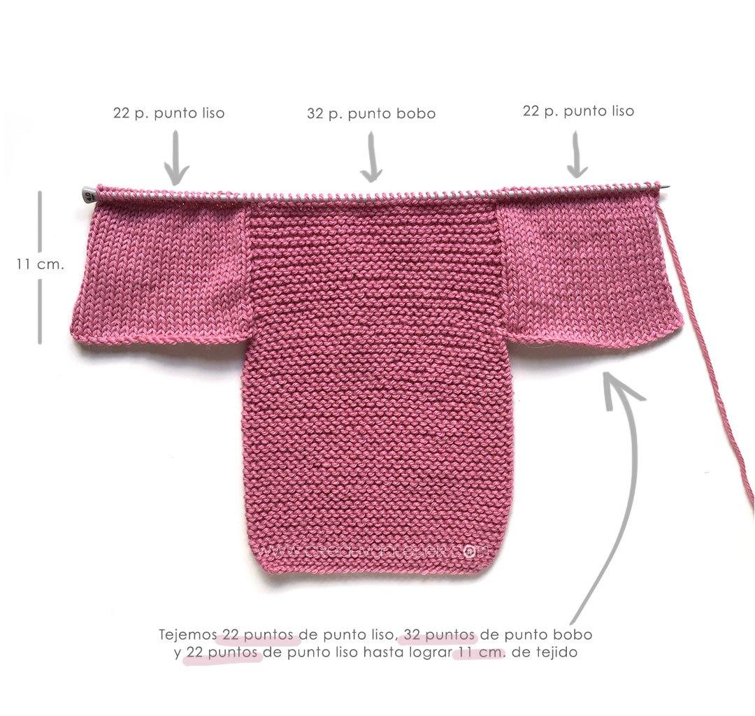 Rebeca de punto bobo de bebé - Pink Lady