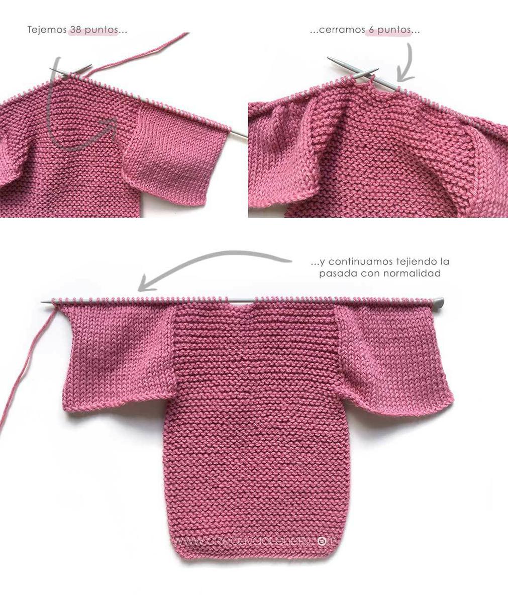 Rebeca de punto bobo de bebé - Pink Lady