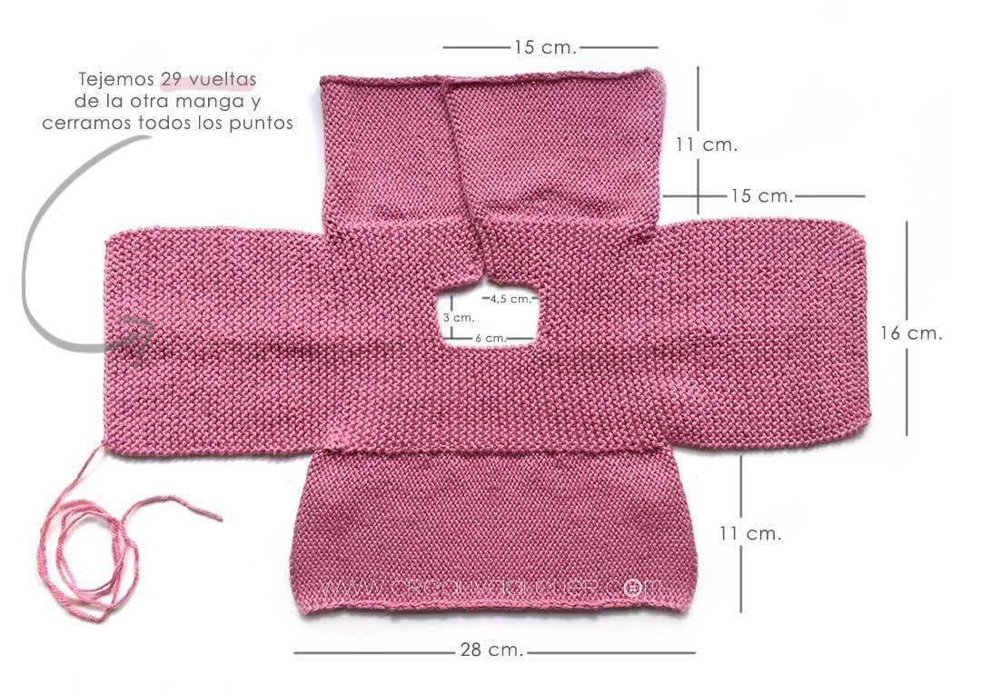 Rebeca de punto bobo de bebé - Pink Lady