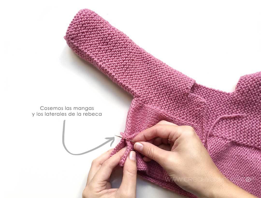 Rebeca de punto bobo de bebé - Pink Lady