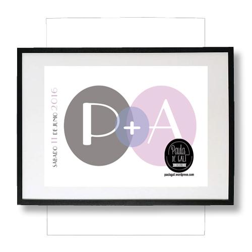 lamina personalizada aniversario iniciales