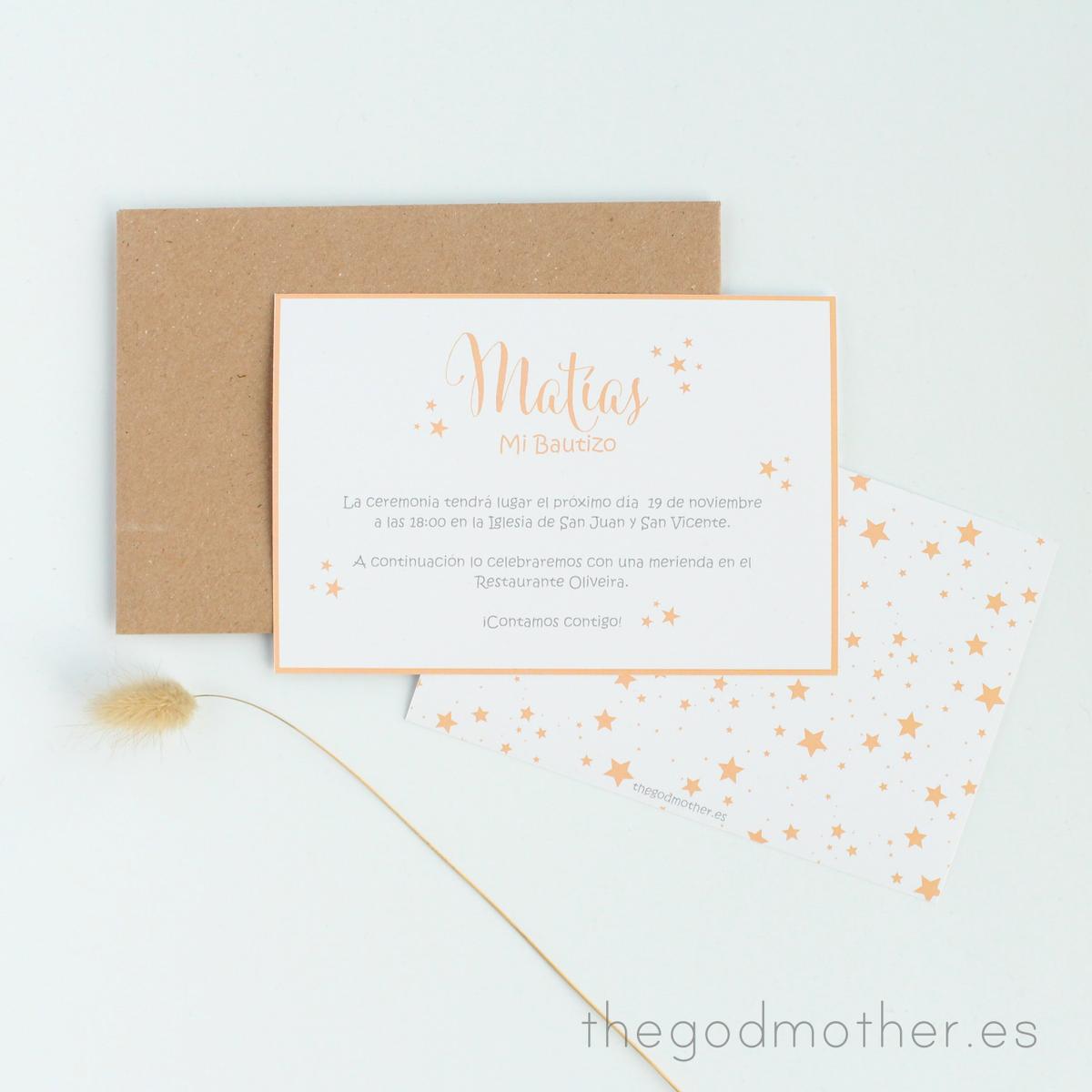 invitación bautizo estrellas
