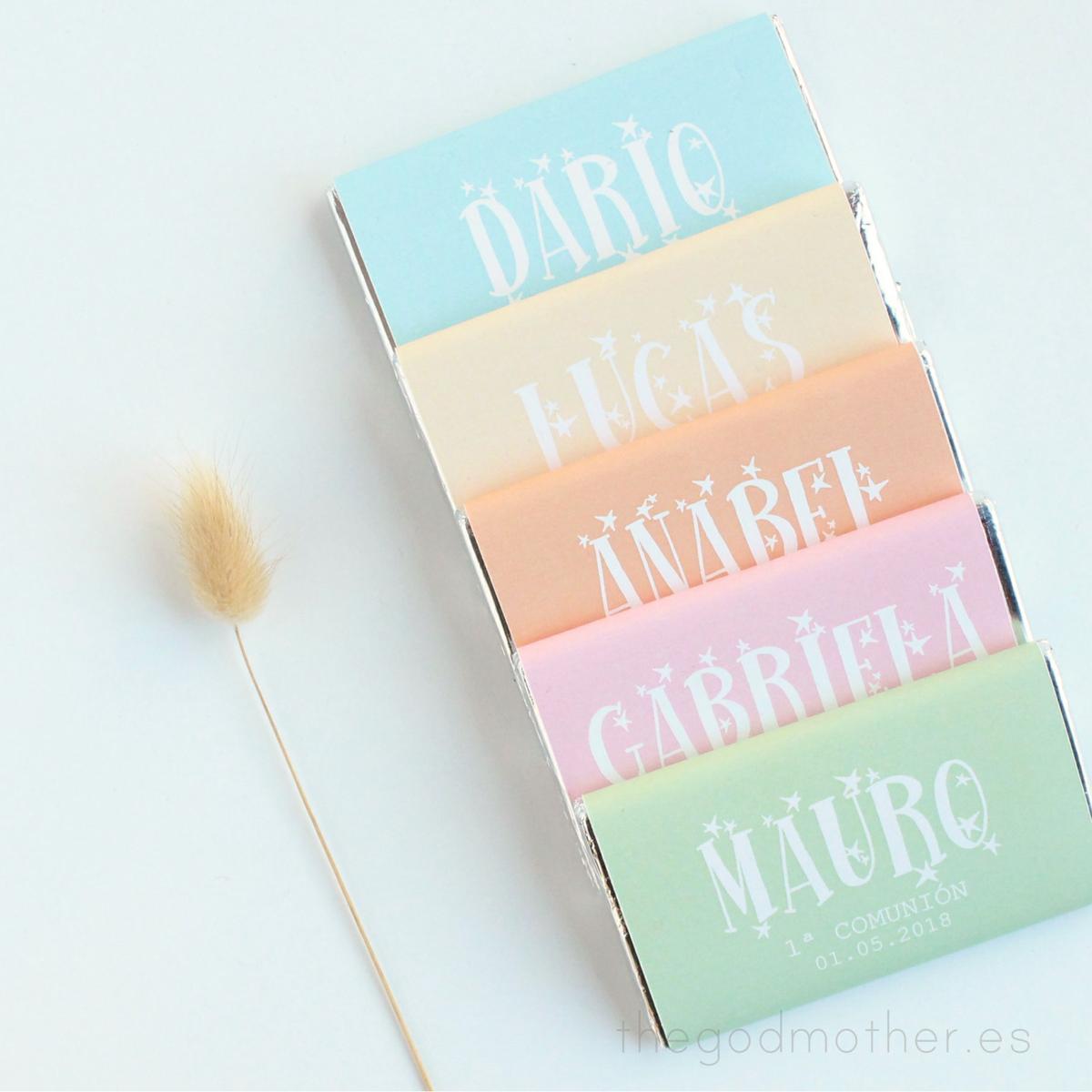 chocolatina personalizada comunion y bautizo