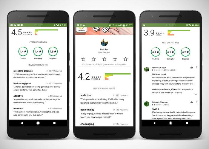 Google Play pone facilidades para hacer valoraciones