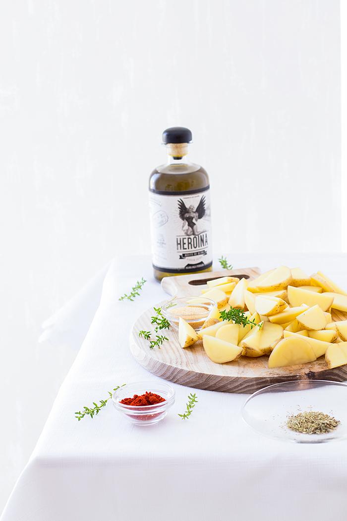 paso a paso patatas cajun light