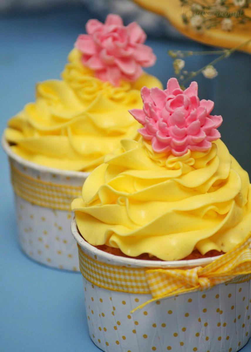 Cupcakes de limón y dalias