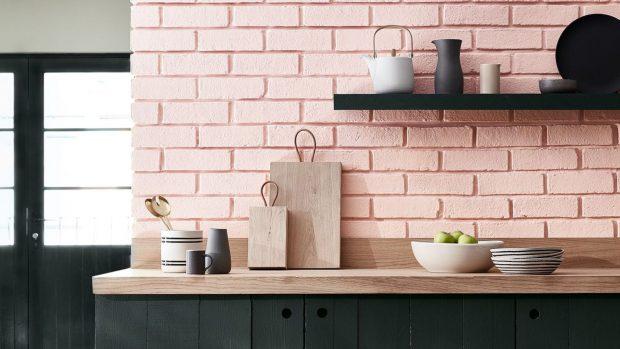 pared-de-ladrillo-rosa-cocina