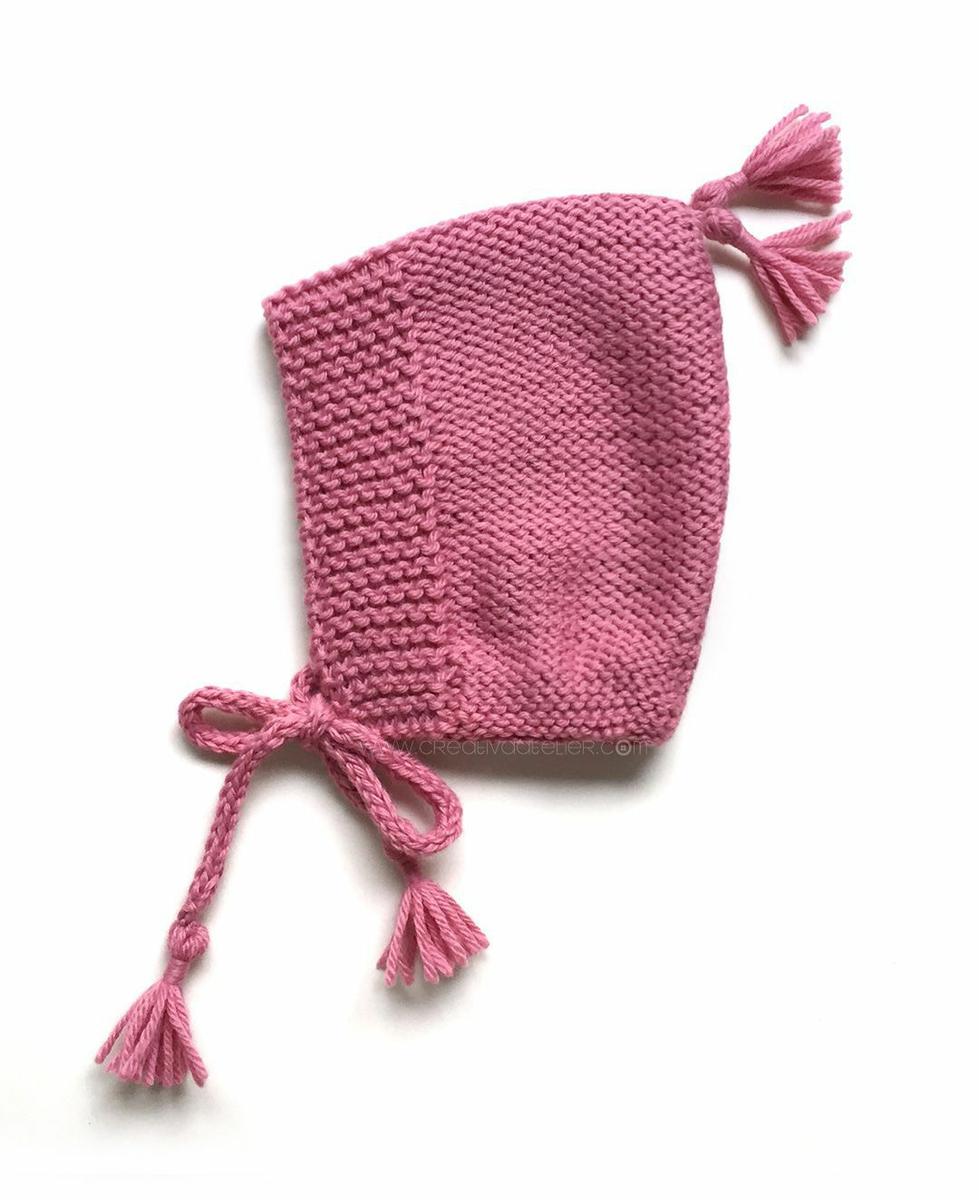 Capota de punto bobo de bebé - PIxie - Tutorial y patrón