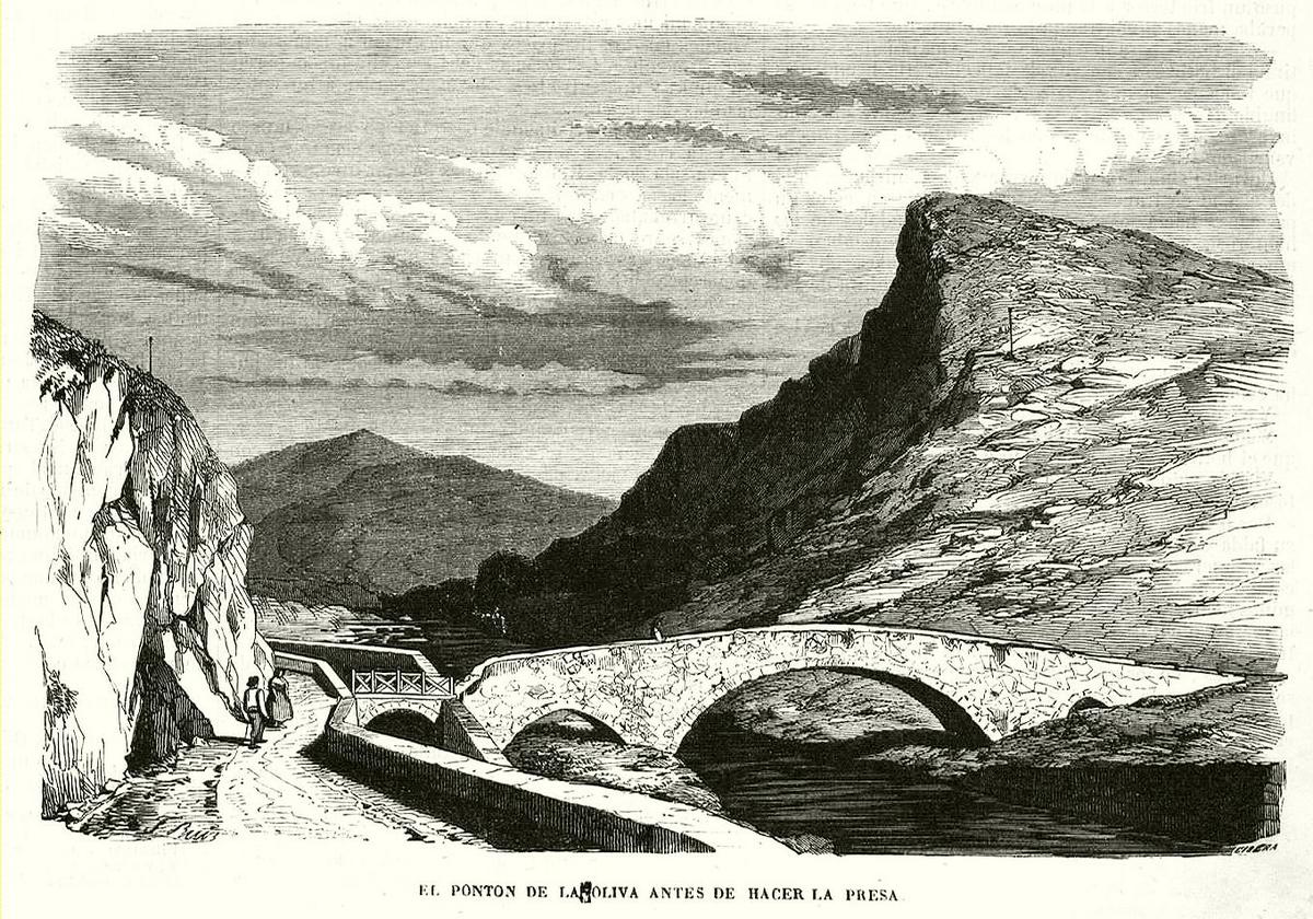 Pontón de la oliva antes de la presa