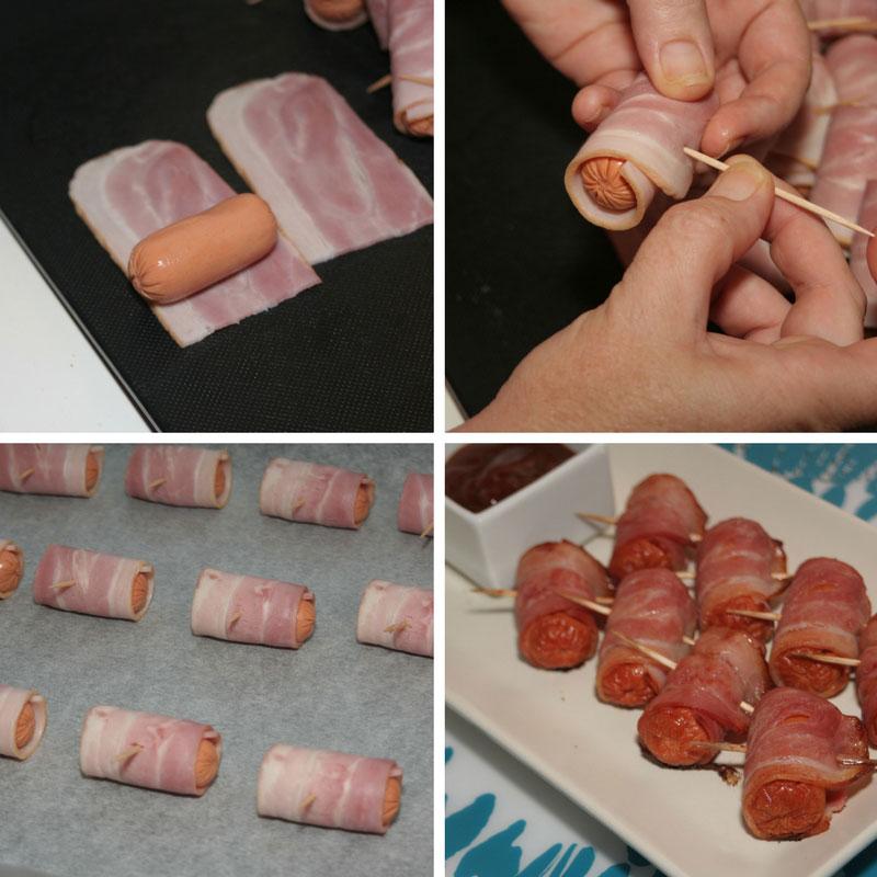receta salchichas con bacon