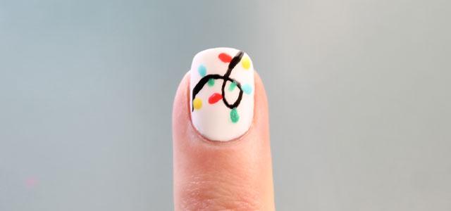 uñas decoradas luces de navidad paso a paso nail art