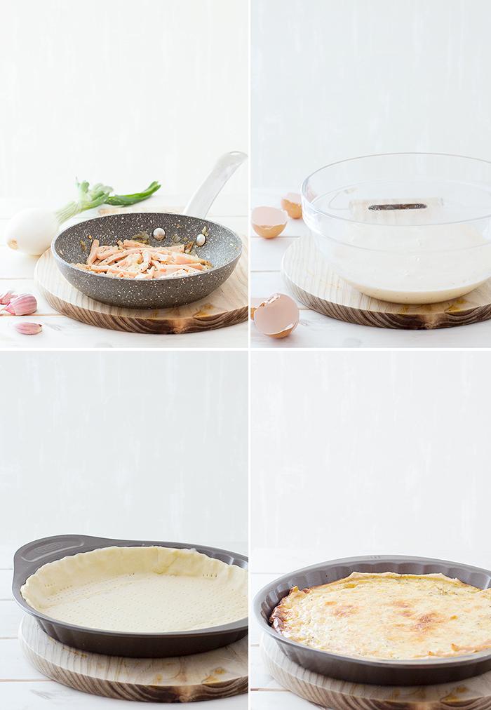 paso a paso quiche, bajo en calorías