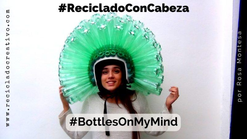 Casco con 140 botellas de plástico #RecicladoConCabeza #BottlesOnMyMind #CONAMA2016