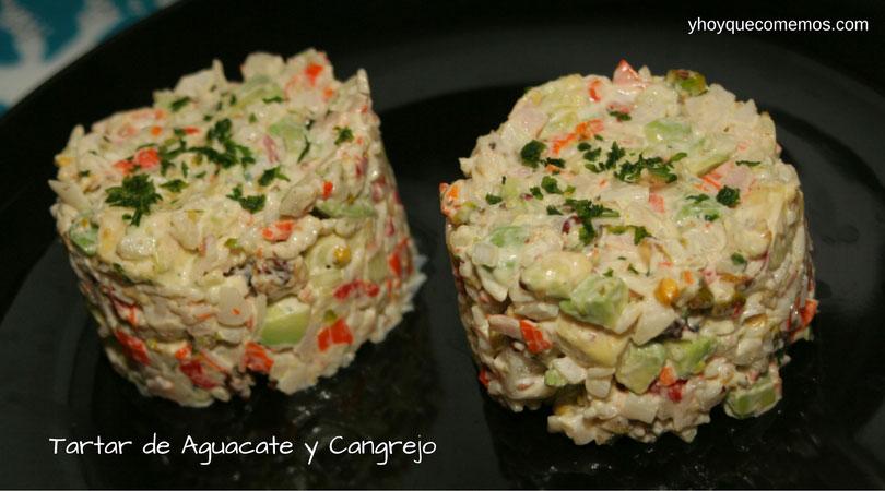 tartar de aguacate y cangrejo