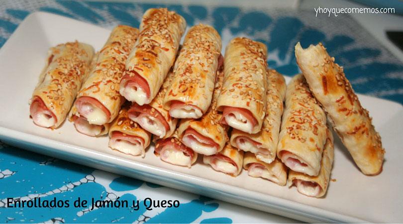 enrollados de jamon y queso
