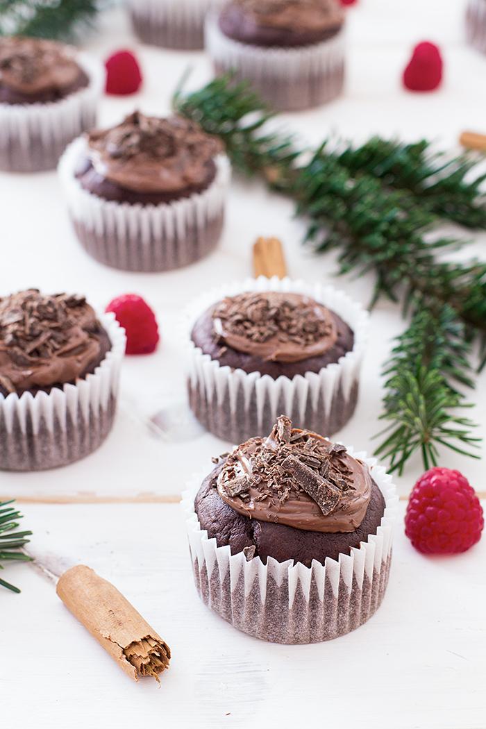 muffins de chocolate bajo en calorías con toque de canela
