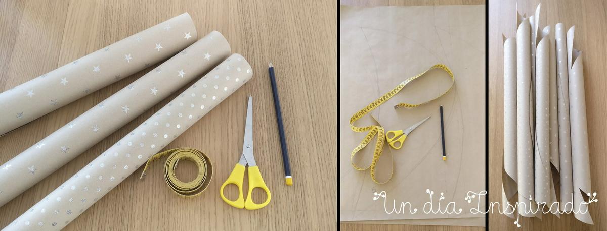 Arbol de navidad con papel de regalo