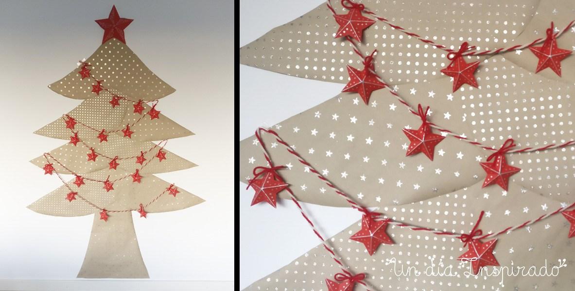 Arbol de navidad con papel de regalo