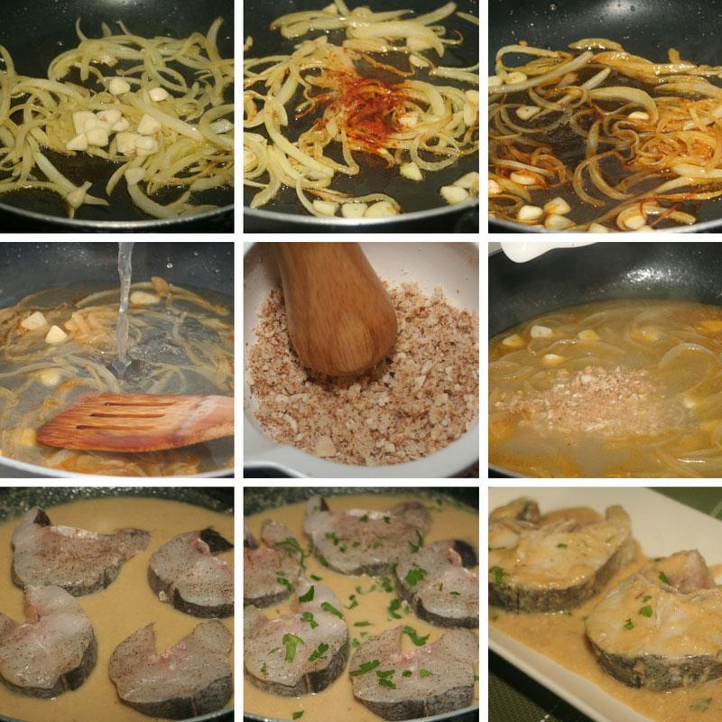 receta merluza en salsa de almendras