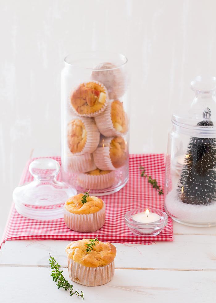 muffins de tomate y queso, bajos en calorías