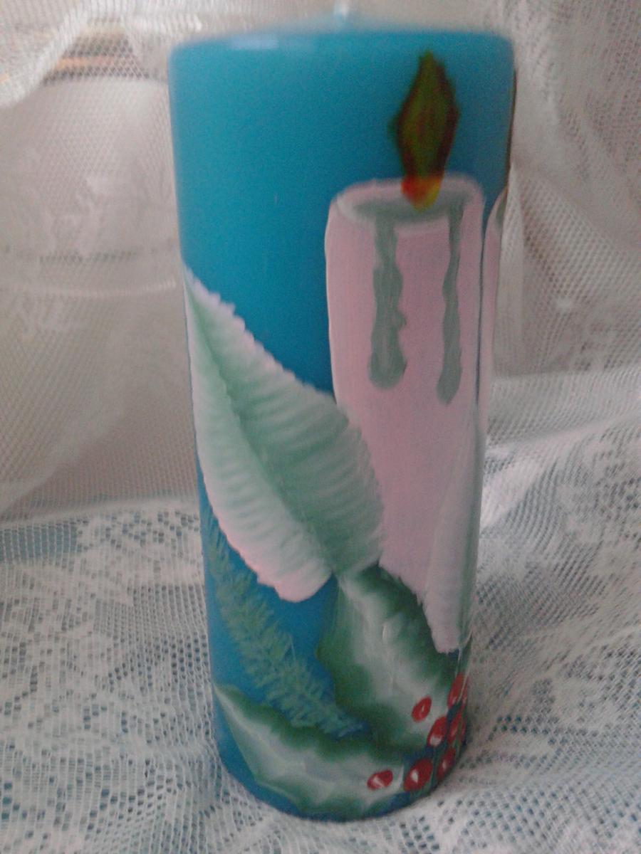 Vista vela con velas rosas, 1