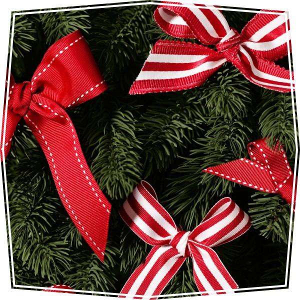 Decoración de navidad para el árbol con lazos de tela