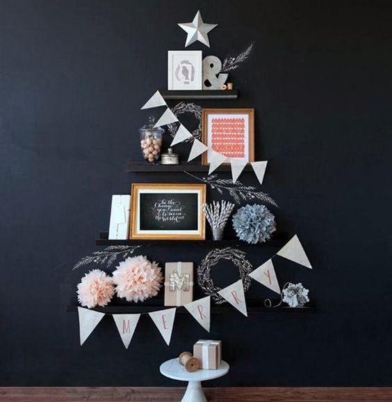 Árboles de Navidad poco tradicionales mezclando elementos