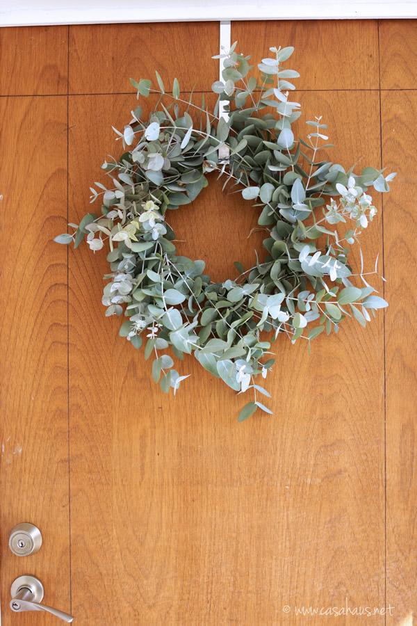 corona de navidad diy eucalipto