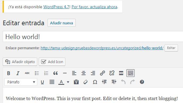 editor visual wordpress