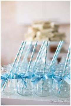 Decoración para bautizo en azul sencillo1