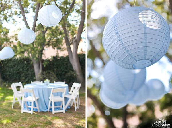 Decoración para bautizo en azul al aire libre2