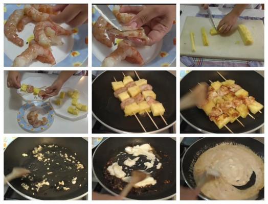 brochetas-de-pina-y-langostinos-elaboracion