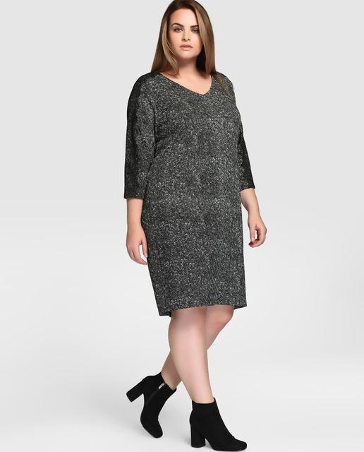 Vestidos Talla Grande temporada invierno - vestidos grises y negros