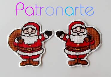 santa claus de punto de cruz 1