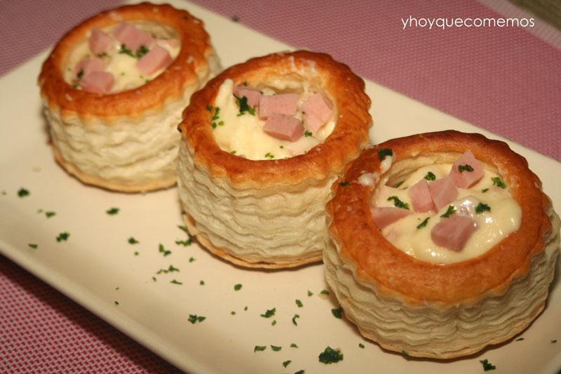 volovanes de jamon y queso