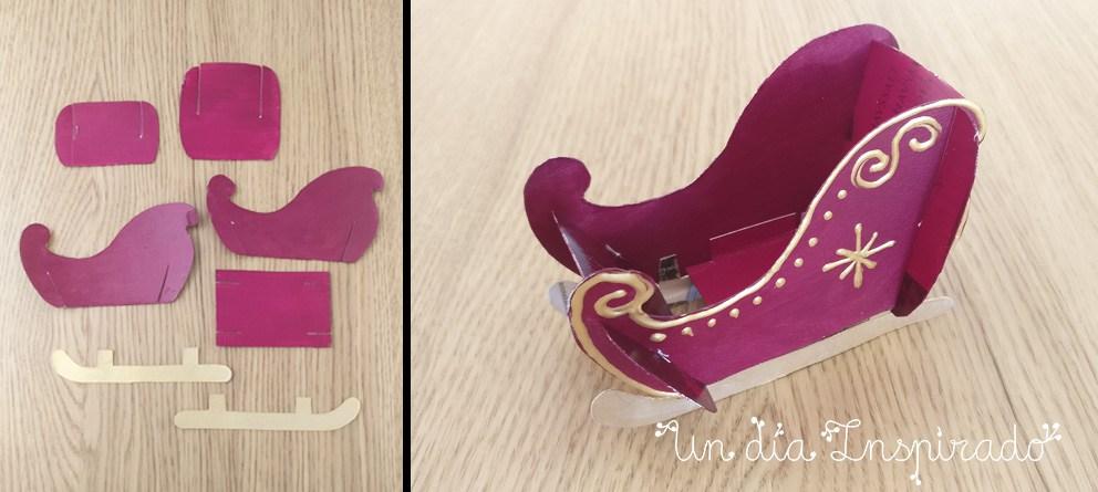 Decoración navideña con rollos de papel