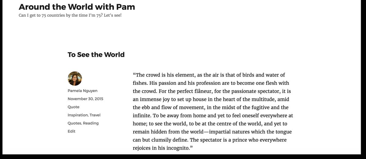 Una entrada de blog en inglés.