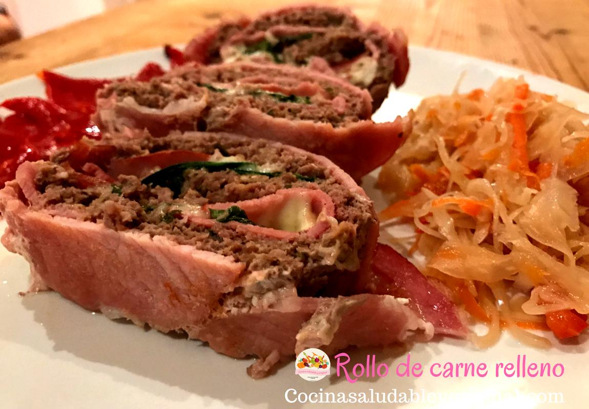 receta de rollo de carne relleno