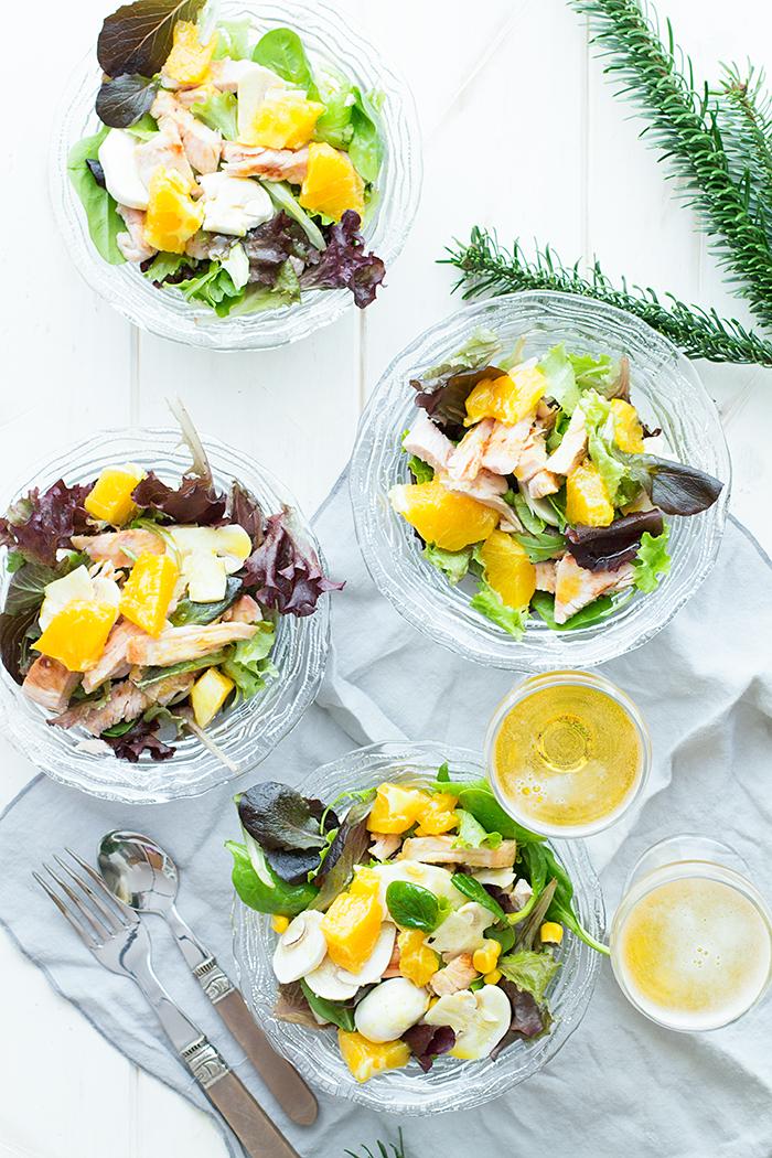 ensalada templada de pavo, baja en calorías