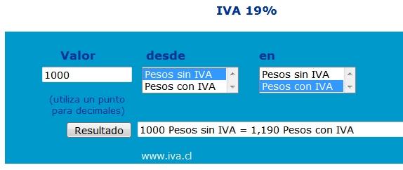 calcular el iva chile