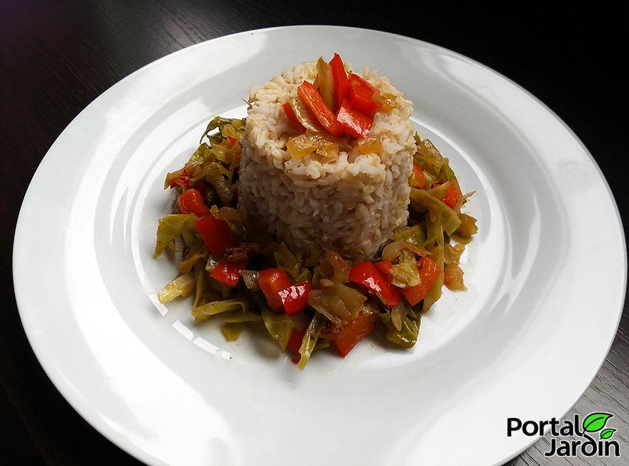 berza con arroz integral